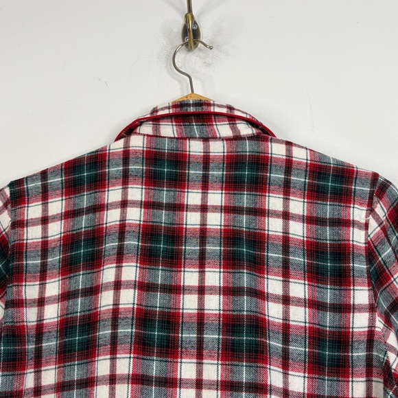 Lauren Ralph Lauren Nightshirt Womens Medium Red White Plaid Cotton Flannel PJs - Picture 4 of 11